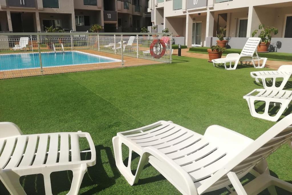 Ferienwohnung Blue Ocean Corralejo: Sunny Terrace, Pool, Wifi Exterior foto